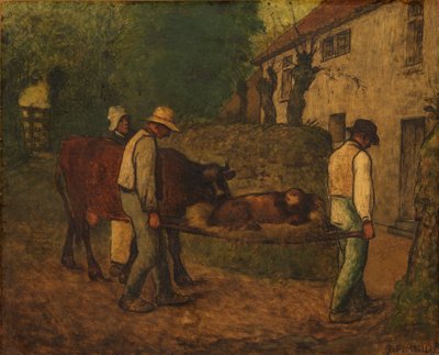 Apport à la maison le veau né dans les champs tekijältä Jean Francois Millet